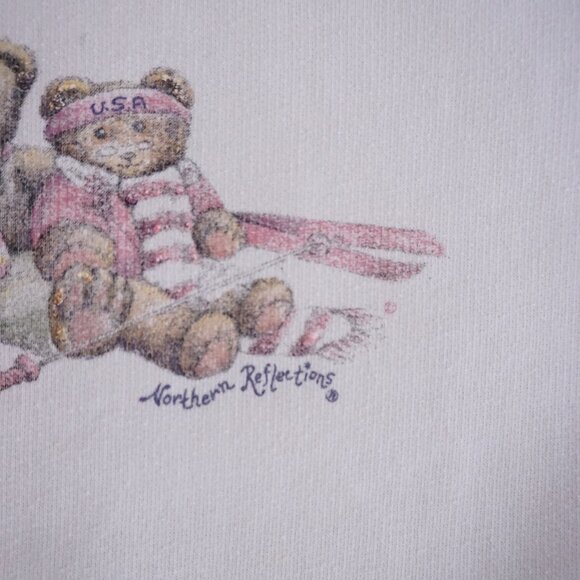 Vintage Northern Reflections Sweatshirt Teddy Bear Graphic White Grandmacore XL - Picture 10 of 11